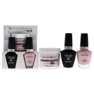 Imagem de Match Makers Plus Dip – Pier Pressure da Cuccio para mulheres – 3 peças de sistema de polimento em pó profissional de 45 g, gel de imersão folheado de 12 g, esmalte colorido de 12 g