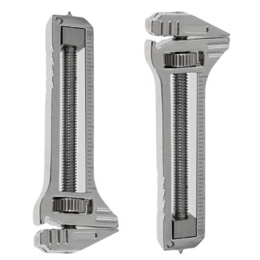 Imagem de 2 peças de mini chave inglesa, multiferramenta portátil com cortador de chave de fenda plana/cruzada, abridor de garrafas e bolso de arquivo, abridor de cerveja, extrator de unhas, chave ajustável
