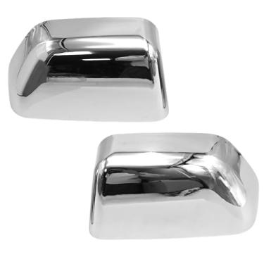 Imagem de Aynaxcol Capas de reposição para metade do espelho retrovisor de plástico externo cromado para Ford 250 350 450 550 Super Duty 2017 2018 2019 2020 2021 2022 2023 Substituição # HC3Z17D742CA