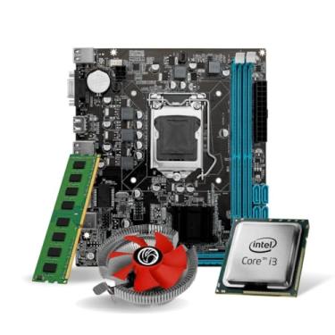Imagem de KIT UPGRADE INTEL CORE I3 2100 + PLACA MÃE H61 LGA1155 + 8GB RAM DDR3