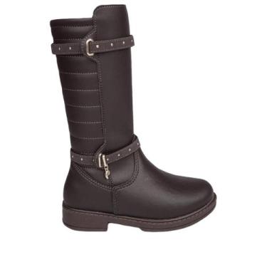 Imagem de Bota Fashion Cano Longo Feminina Infantil Estilosa Menina Zíper Leve F