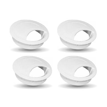 Imagem de Kit com 4 Unidade Acabamento Passa Fio 60mm Organizador de cado Elétrico Mesa Computador