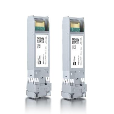 Imagem de H!Fiber 10G Módulo SFP+ LC de modo único, transceptor de fibra 10GBase-LR para Cisco SFP-10G-LR, Meraki MA-SFP-10GB-LR, Ubiquiti UniFi UF-SM-10G, Mikrotik, Netgear, D-Link (SMF, 1310 nm, 10 km, DDM)