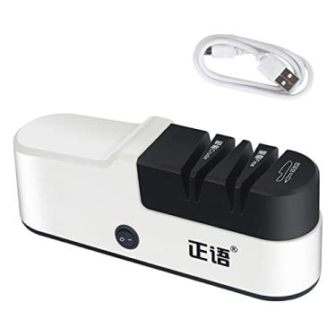 Imagem de SiaBiced Afiador elétrico para facas e tesouras, recarregável, Tamanho real
