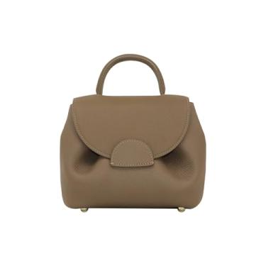 Imagem de Bolsa tiracolo feminina fashion de couro bovino patchwork, Cinza escuro, Small