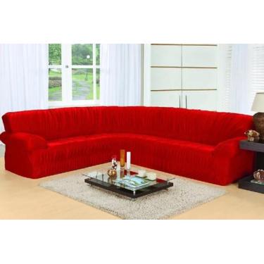 Imagem de Capa Para Sofá de Canto 5 e 6 Lugares em Malha Gel 21 Elasticos - Nena