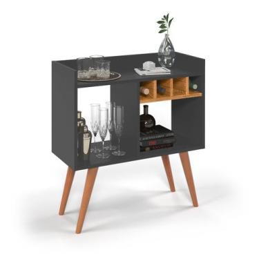 Imagem de Aparador De Sala Buffet Madeira Pequeno Industrial Retro Adega Pés Pal