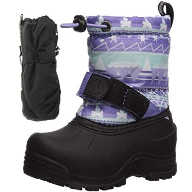 Imagem de Northside Frosty Kids – Conjunto de botas e luvas de inverno para meninos e meninas, Purple/Mint, 1 Little Kid