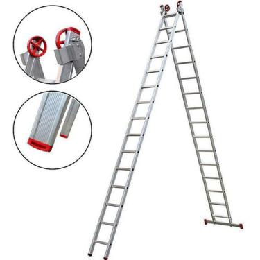 Imagem de Escada Alumínio 2 x 14 Degraus 4,18 x 7,45 Metros ESC0623 BOTAFOGO