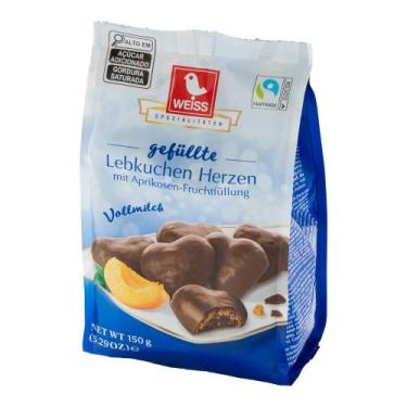 Imagem de Pão de Mel Corações de Lebkuchen com Damasco WEISS 150g