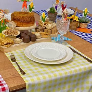 Imagem de Trilho Caminho de Mesa Xadrez Estampado Festa Junina - Millenia Decor,