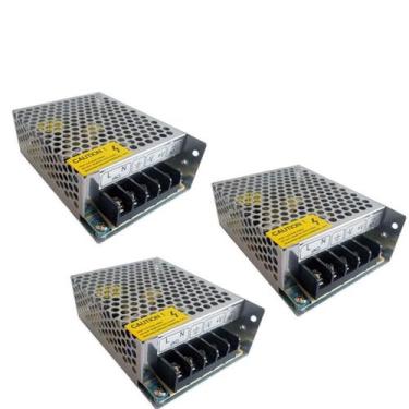 Imagem de Kit 3X Mini Fonte Chaveada Colmeia 12V 5A 60W Cftv Fita Led - Importad