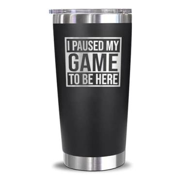 Imagem de I Paused My Game To Be Here Tumbler - Presentes para adolescentes meninos meninas gamers - piada engraçada de humor de jogador de vídeo pc para marido crianças adolescentes namorados - presentes para