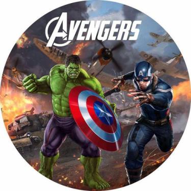 Imagem de Painel Festa Redondo 3d Capitão America e Hulk 1,50M - Fantasia Bras