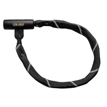 Imagem de Via Velo Cadeado de corrente de bicicleta, corrente quadrada de 4 lados de 7 mm, comprimento de 900 cm, 4 chaves, vendido em bronze seguro, para todas as bicicletas, e-bikes, scooters