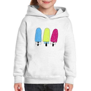 Imagem de Moletom Infantil Colorfull Icecreams - Foca na Moda, Branco, 8