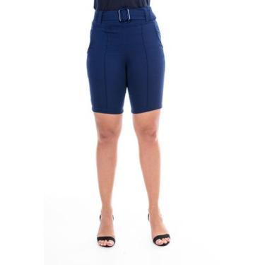 Imagem de Bermuda Bengaline Cintura Alta Com Cinto E Bolso - WOLFOX, G, Mulher, 