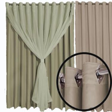 Imagem de cortina para apartamento varao Veneza 2,80 x 2,30 voal marrom - Bravin