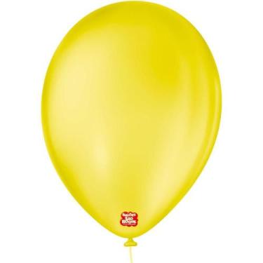 Imagem de Balão Redondo Nº9 Amarelo Citrino - Pacote com 50 Unidades - Sao Roque