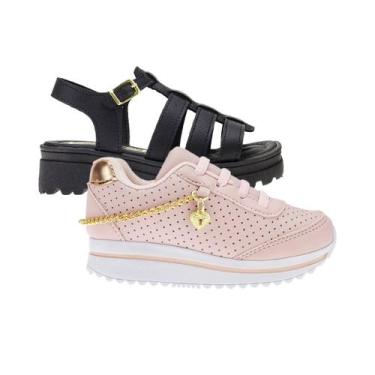 Imagem de Tênis Infantil Menina e Sandália - KIT 2 PARES Tam 28 ao 34 - sapatinh