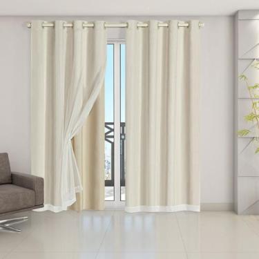 Imagem de Cortina Blackout com Tecido Voil 2,8 x 2,3 Para Sala Quarto - GDECORAC