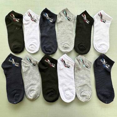 Imagem de Pacote De Meia Soquete Masculina Algodão Kit 12 Pares 40-46 - Like4you