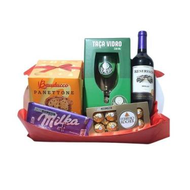 Imagem de Cesta Natal Times de Futebol com Panetone Taça Vinho Ferrero - Cesta d