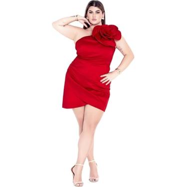 Imagem de City Chic Vestido plus size, vestido Keira, Vermelho sexy, 46