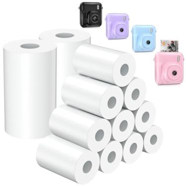 Imagem de Aasonida 12 rolos de papel de recarga de câmera instantânea para crianças - rolos de papel térmico para impressora fotográfica, presentes de aniversário de Natal, papel de recarga de câmera para