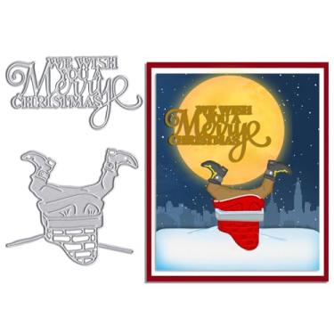 Imagem de Chaminé Papai Noel Pernas de metal para fazer cartões, Feliz Natal, molde de estêncil em relevo de aço carbono, ferramentas de corte para scrapbooking faça você mesmo, cartão de papel, álbum de fotos,
