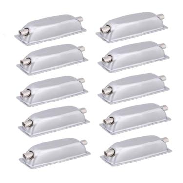 Imagem de Gancho de garra de tambor de ambos os lados 10 peças de gancho de garra de tambor de forma retangular de ferro para bumbo e tarola, prata