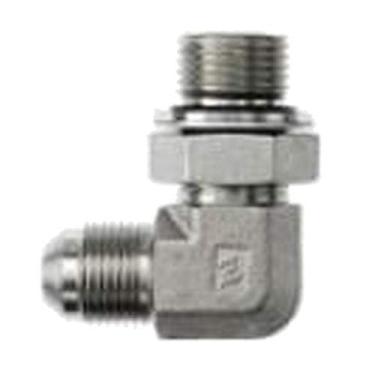 Imagem de Brennan Industries 7202-06-06-NWO-FG Adaptador de conversão de cotovelo de 90 graus de aço forjado, 9/40.6 cm-18 macho JIC x 3/8-19 macho BSPP giratório ajustável