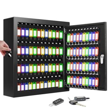 Imagem de Caixa de bloqueio de chave com 100 chaves, armário antifurto com etiquetas de chave, suporte de parede organizador de chaves para carro, garagem, casa, aluguel de escritório, negócios