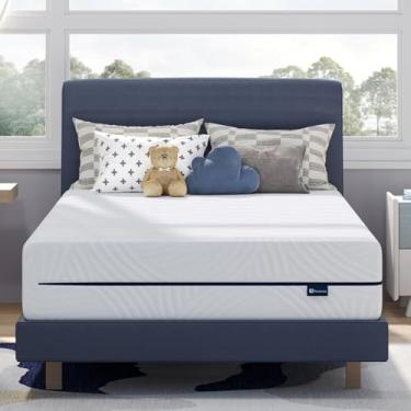 Imagem de Avenco Colchão Queen Size de espuma viscoelástica de gel, 20 cm, médio firme, azul, certificado CertiPUR-US