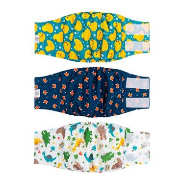 Imagem de CuteBone Fraldas Reutilizáveis para Cachorros e Cachorros, Fraldas Reutilizáveis para Cachorros Grandes, 3 Unidades, Pacote Dm02L