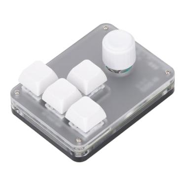 Imagem de Mini Teclado de 4 Teclas, Teclado Mecânico Macro de Uma Mão Com Luzes RGB, 4 Teclas e 1 Botão, Teclado Portátil Programável para Jogos, Interruptor Azul, Hot Swap, Plug and Play