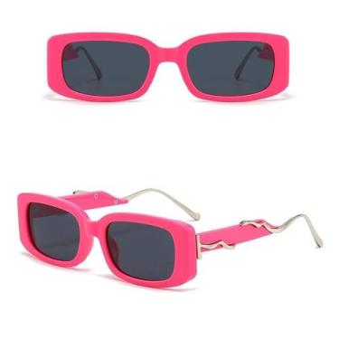 Imagem de Óculos de sol de armação pequena femininos, vintage, retangular, óculos de sol femininos, clássico, rosa, vermelho