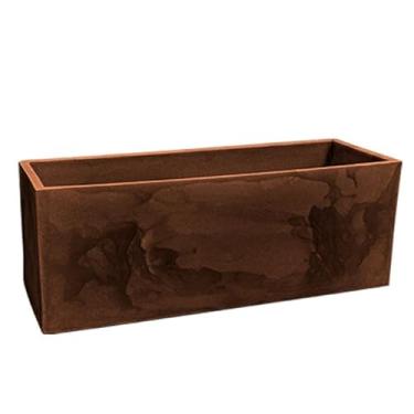 Imagem de Vaso De Plantas Cachepot Polietileno Floreira 67cm Jardineira Flat Decoração (Aco Corten)