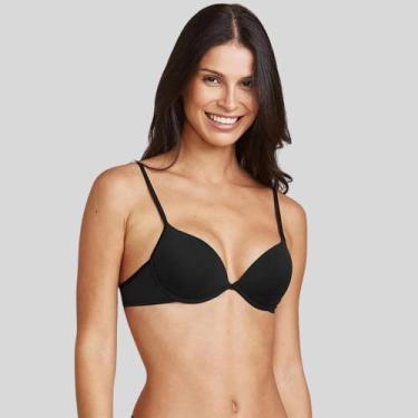 Imagem de Sutia 2384 Hope Push Up Suave Poliamida Com Aro e Bojo Ajustável, Pret