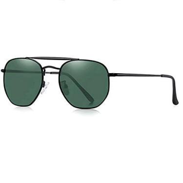 Imagem de Óculos de Sol Masculino BARCUR Retro Hexágono Polarizado Proteção uv40