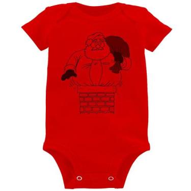 Imagem de Body Bebê Papai Noel Chaminé - Foca na Moda, Vermelho, G