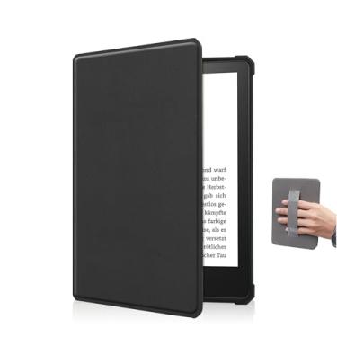 Imagem de Capa com suporte para Kindle Paperwhite de 7 Polegadas (2024) Função Hibernação + Pelicula Protetora (Preta)