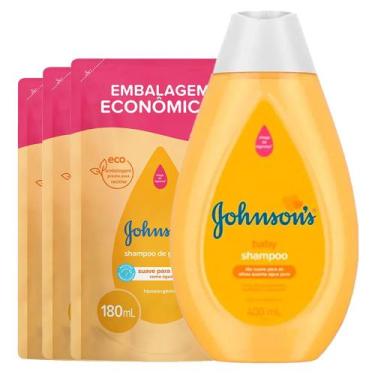 Imagem de Kit Johnson's Baby 3 Shampoo Infantil Refil 180ml + 1 Shampoo Infantil
