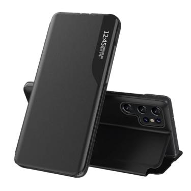 Imagem de LYJSMGZ Capa para Samsung Galaxy S25 Ultra/S25 Plus/S25, Flip View Capa de telefone comercial de couro com suporte de proteção total, preta, S25 Plus