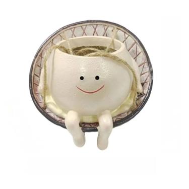 Imagem de JQRPanLiang Vaso suspenso com design de rosto sorridente, vaso decorativo com pernas, pode ser pendurado ou exibido