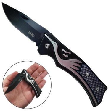 Imagem de Canivete de Aço Inoxidável 16cm, Lâmina de 7cm com Clip para Bolso, Le