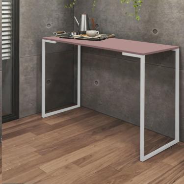 Imagem de Aparador Buffet 90cm Stan Industrial Office Cantinho do Café Ferro Branco mdf Rose - Ahz Móveis