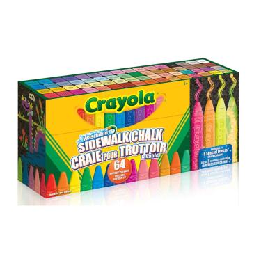 Imagem de Sidewalk Chalk Crayola Ultimate, pacote com 64, lavável para crianças