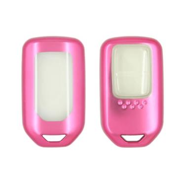 Imagem de SEGADEN Capa protetora para chave de PC, cor metálica, compatível com Honda Crosstour Fit C-RV Smart Remote Key Fob 3 botões SV9203 rosa fosco