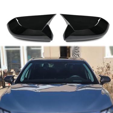 Imagem de Arkdeffon 2 peças tampa do espelho lateral retrovisor da porta compatível com Toyota Camry 2018-2022 (preto brilhante)